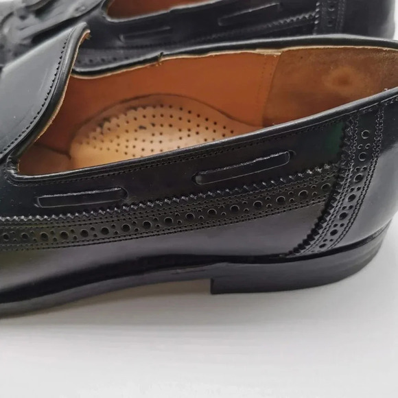 Dack's Shoes Size 10 B Black Leather  Wingtip Kiltie Business Casual - Picture 8 of 10